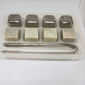 Whiskey stones set of 8: marble and stainless steel